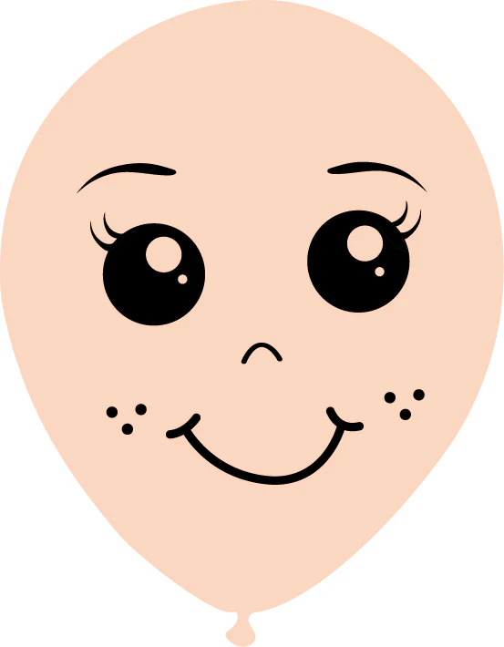 5" Latex Balloons Single Sided (25 Per Bag) Face Print 02 Decomex Pink Blush