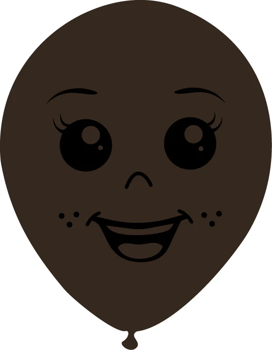 5" Latex Balloons Single Sided (25 Per Bag) Face Print 04 Decomex Chocolate Brown
