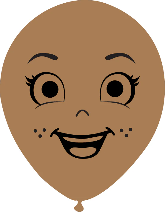 5" Latex Balloons Single Sided (25 Per Bag) Face Print 05 Decomex Desert Sand