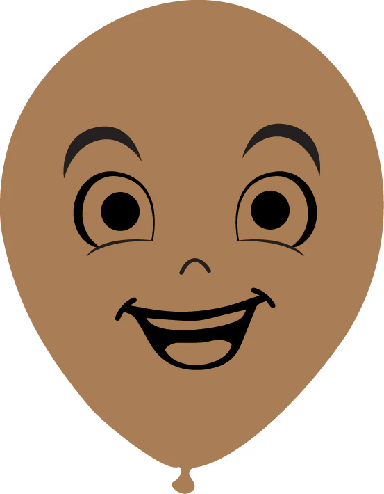 5" Latex Balloons Single Sided (25 Per Bag) Face Print 06 Decomex Desert Sand
