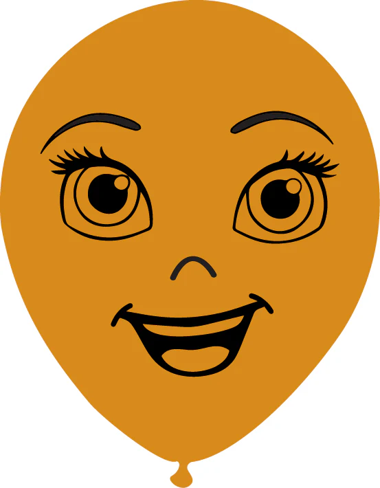 5" Latex Balloons Single Sided (25 Per Bag) Face Print 07 Decomex Mocha Brown