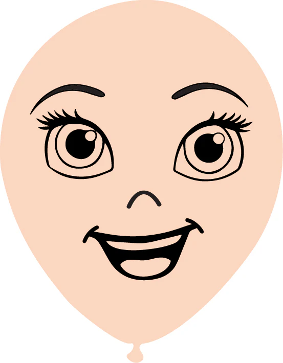 5" Latex Balloons Single Sided (25 Per Bag) Face Print 07 Decomex Pink Blush