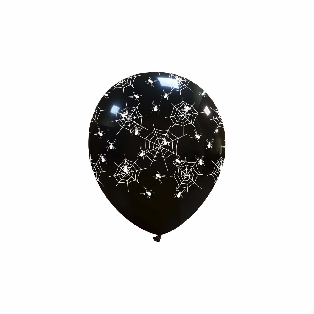 5" Spider Webs All Around (100 Per Bag) Cattex Brand Printed Latex Balloons
