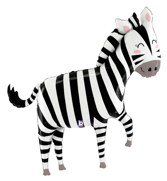 50" Foil Shape Jungle Zebra Foil Balloon