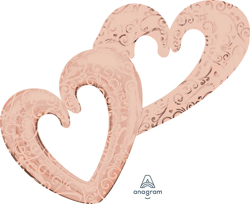 53" Hearts Rose Gold Multi-Balloon Foil Balloon