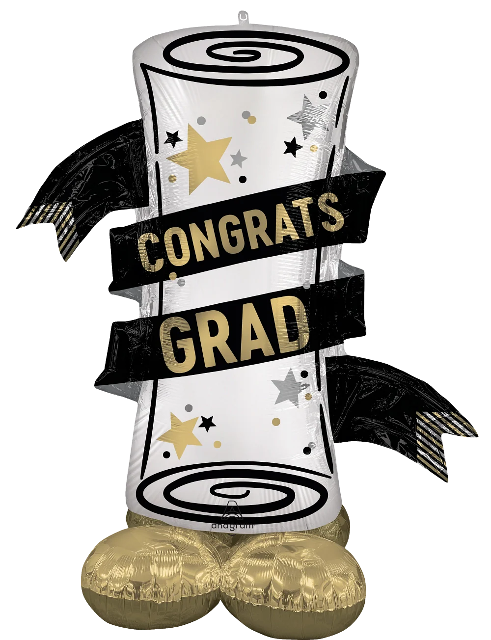 55" Airloonz Large Satin Grad Diploma Foil Balloon