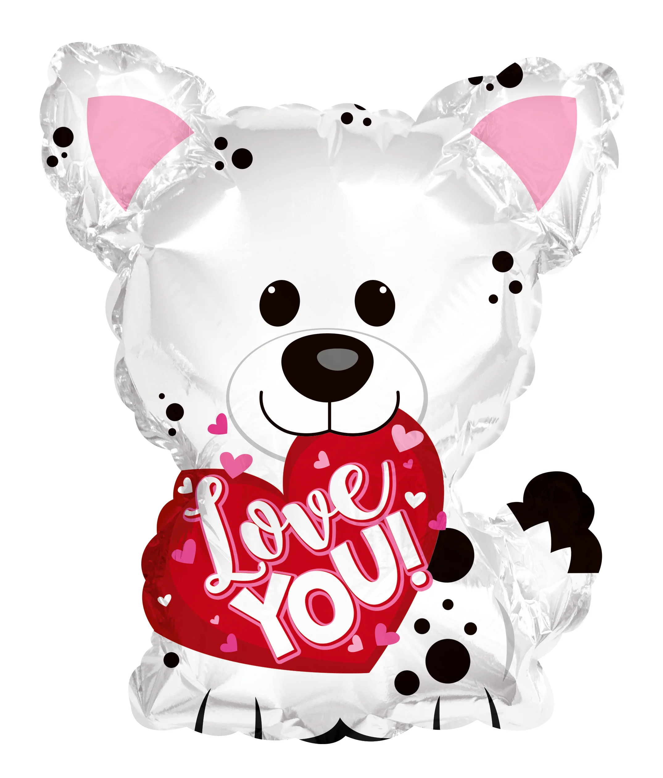 6.5" Airfill Only (Sticks Sold Separately) White Puppy Dog Foil Balloon
