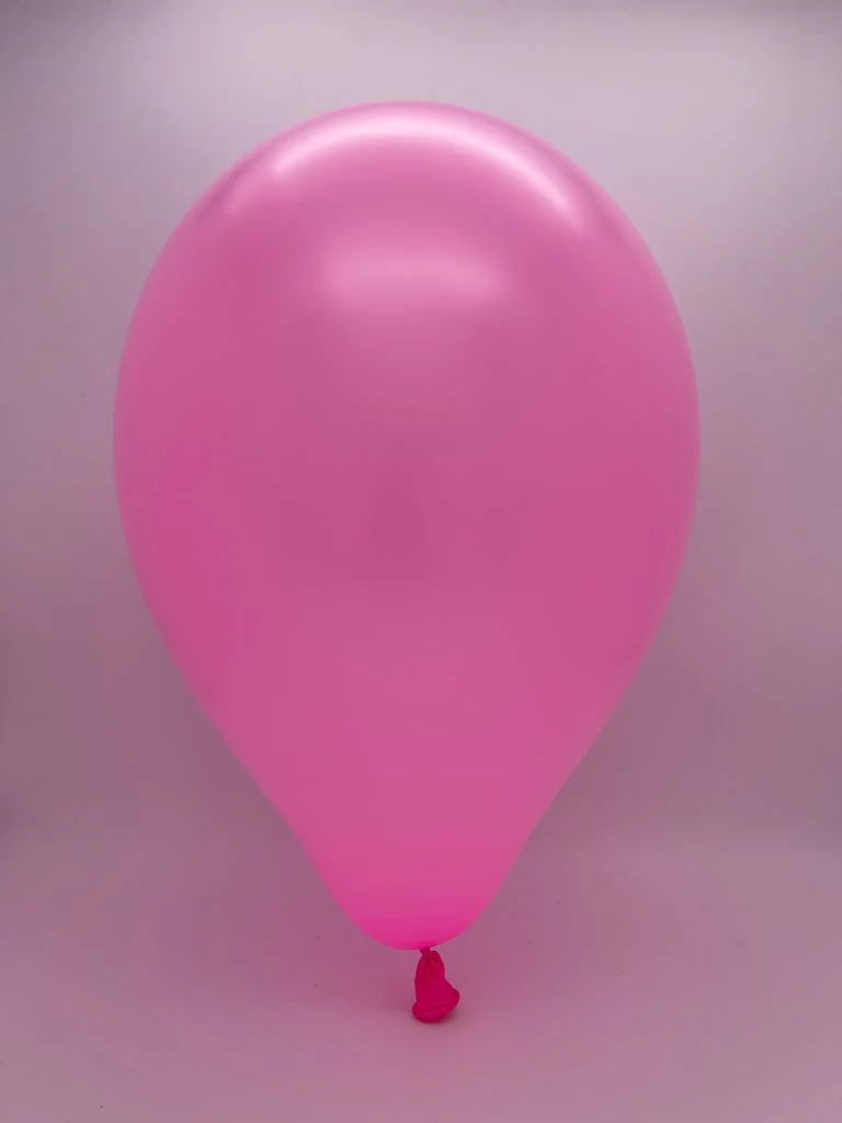 6" Metallic Hot Pink Decomex Linking Latex Balloons (100 Per Bag) - Image 2
