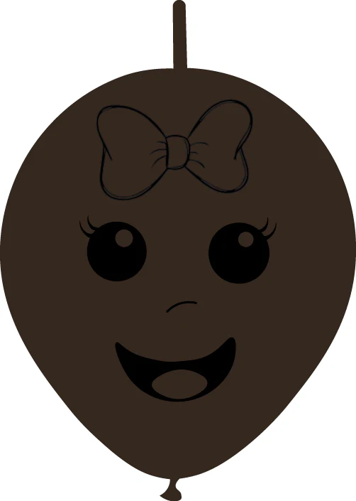 6" Linking Latex Balloons Single Sided (25 Per Bag) Baby Face Print 01 Decomex Chocolate Brown