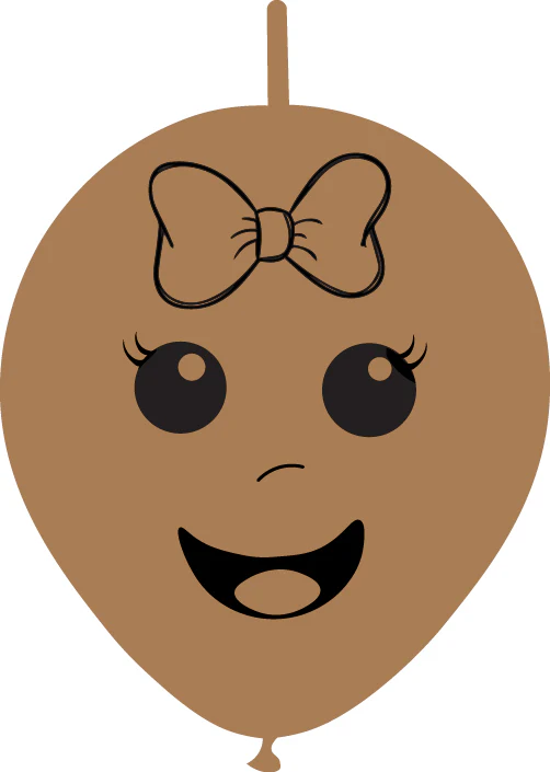 6" Linking Latex Balloons Single Sided (25 Per Bag) Baby Face Print 01 Decomex Desert Sand