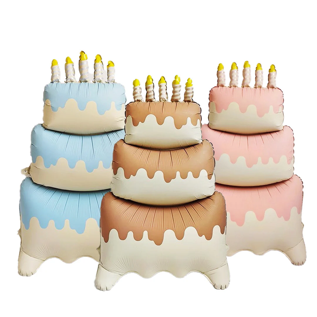 60" Airfill Only Matte Supersize Standing/Sitting Blue Cake - Image 2
