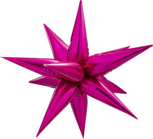 40" Airfill Decor Only Decochamp Brand Starburst Hot Pink Foil (12 Piece Kit) Balloon