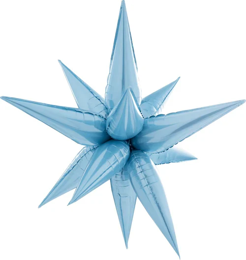 26" Airfill Decor Only Decochamp Brand Starburst Light Blue Foil (12 Piece Kit) Balloon