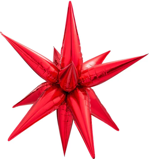 26" Airfill Decor Only Decochamp Brand Starburst Red Foil (12 Piece Kit) Balloon