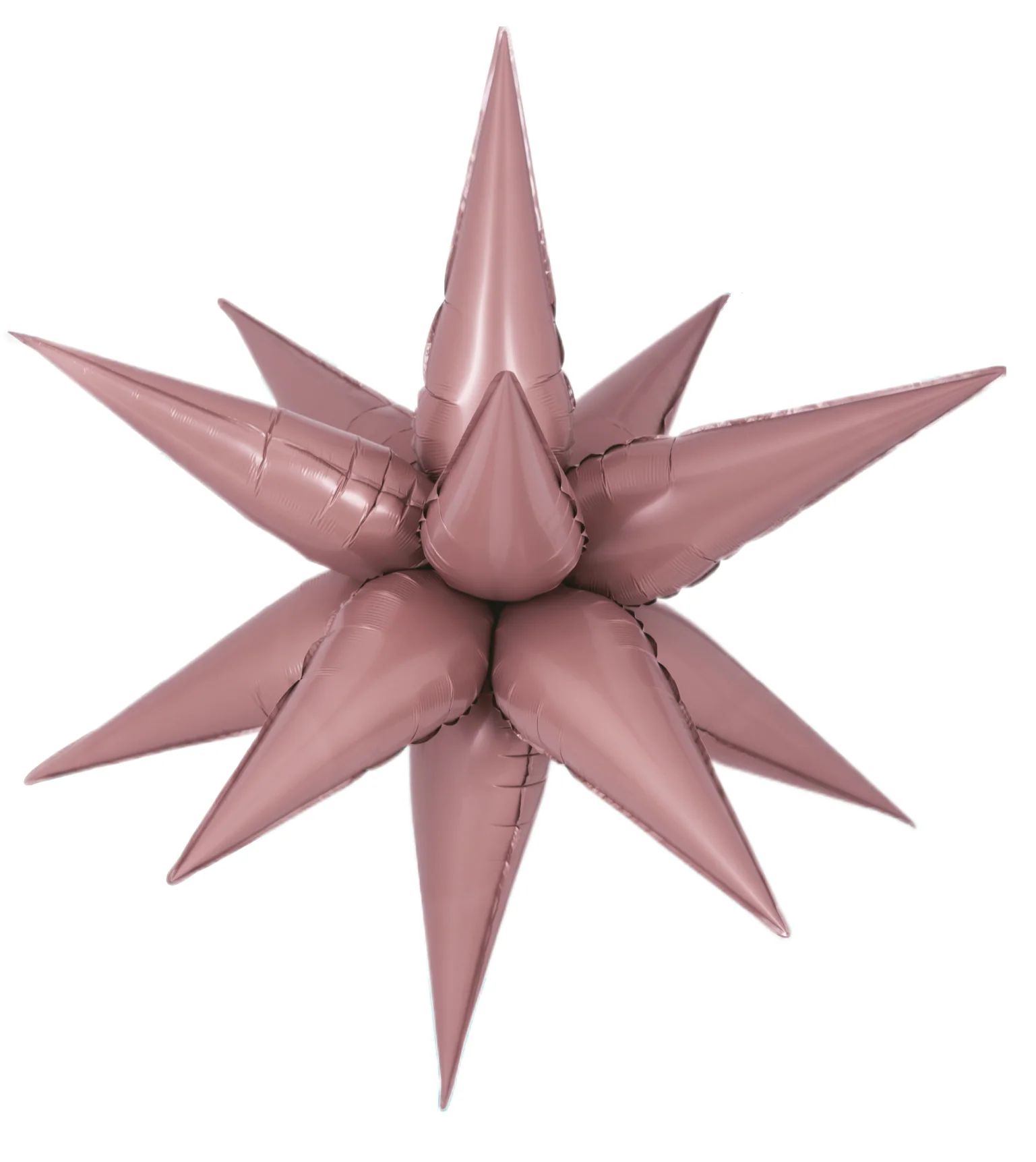 26" Airfill Decor Only Decochamp Brand Starburst Dusty Rose Foil (12 Piece Kit) Balloon