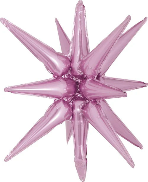 22" Airfill Decor Only Decochamp Brand Starburst Light Pink Foil (One Piece) Balloon