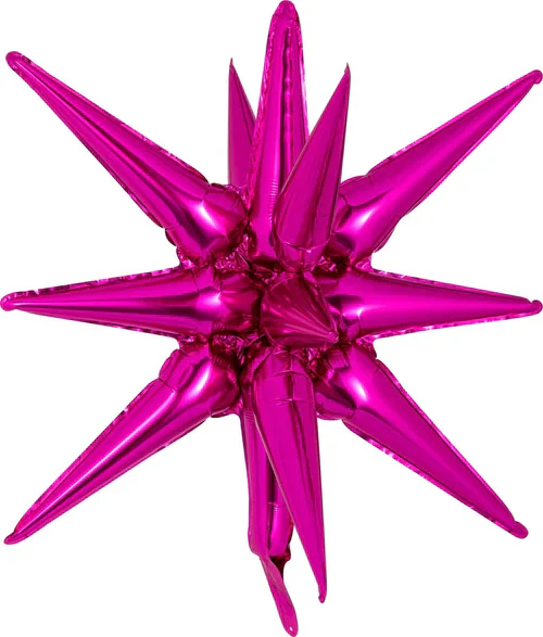 22" Airfill Decor Only Decochamp Brand Starburst Hot Pink Foil (One Piece) Balloon