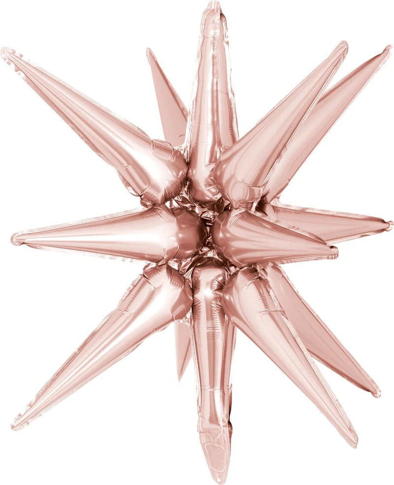 22" Airfill Decor Only Decochamp Brand Starburst Rose Gold Foil (One Piece) Balloon