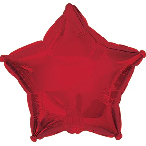 7" Airfill Only (Sticks Sold Separately) Dark Red Star Self Sealing Valve Foil Balloon