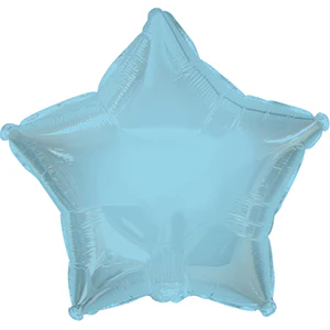 7" Airfill Only (Sticks Sold Separately) Light Blue Star Self Sealing Valve Foil Balloon
