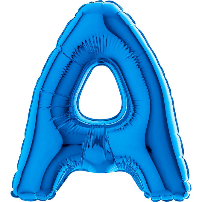 7" Airfill Only (Sticks Sold Separately) (requires heat sealing) Letter A Blue Foil Balloon