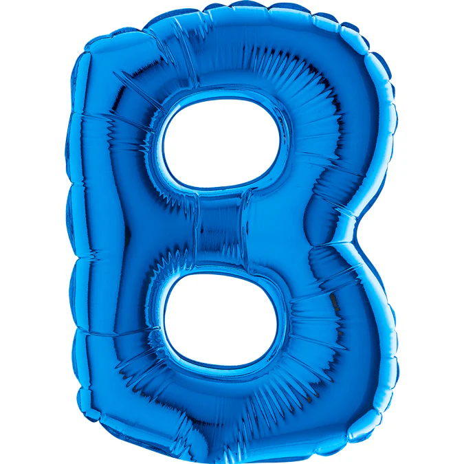 7" Airfill Only (Sticks Sold Separately) (requires heat sealing) Letter B Blue Foil Balloon