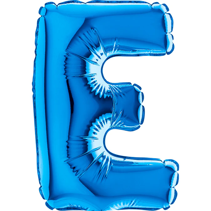 7" Airfill Only (Sticks Sold Separately) (requires heat sealing) Letter E Blue Foil Balloon