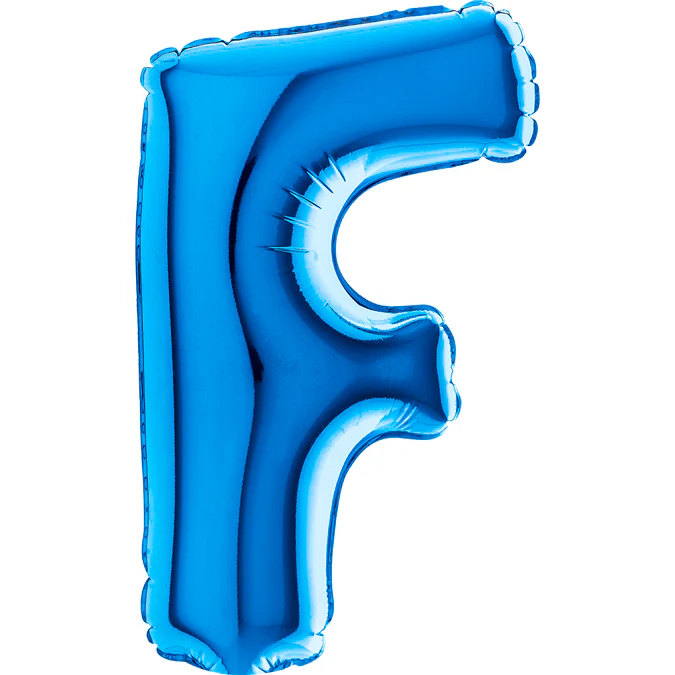 7" Airfill Only (Sticks Sold Separately) (requires heat sealing) Letter F Blue Foil Balloon