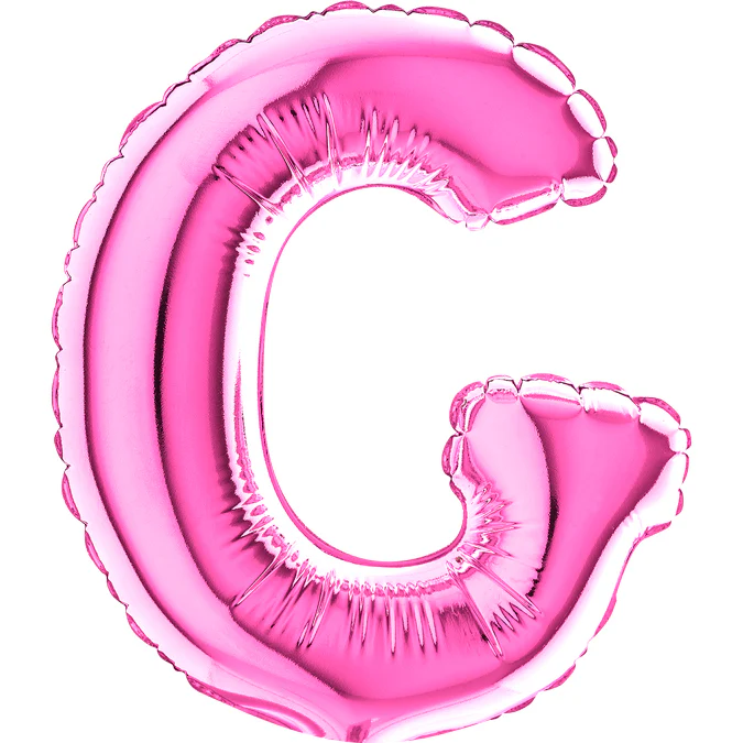 7" Airfill Only (Sticks Sold Separately) (requires heat sealing) Letter G Fuschia Foil Balloon