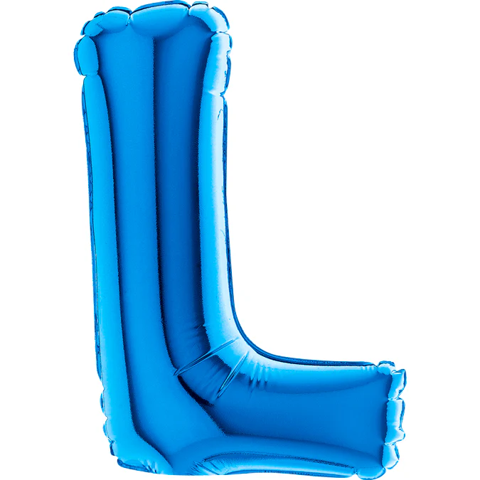 7" Airfill Only (Sticks Sold Separately) (requires heat sealing) Letter L Blue Foil Balloon