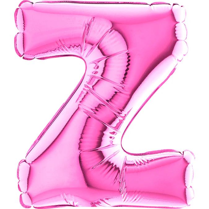 7" Airfill Only (Sticks Sold Separately) (requires heat sealing) Letter Z Fuschia Foil Balloon