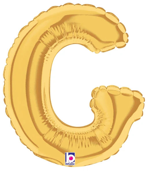 7" Airfill Only (Sticks Sold Separately) (requires heat sealing) Megaloon Jr. Letter Balloons G Gold