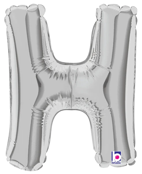 7" Airfill Only (Sticks Sold Separately) (requires heat sealing) Megaloon Jr. Letter Balloons H Silver