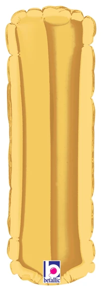 7" Airfill Only (Sticks Sold Separately) (requires heat sealing) Megaloon Jr. Letter Balloons I Gold