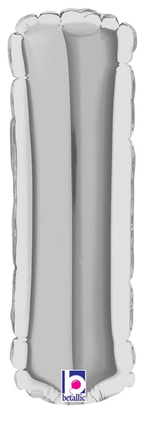 7" Airfill Only (Sticks Sold Separately) (requires heat sealing) Megaloon Jr. Letter Balloons I Silver