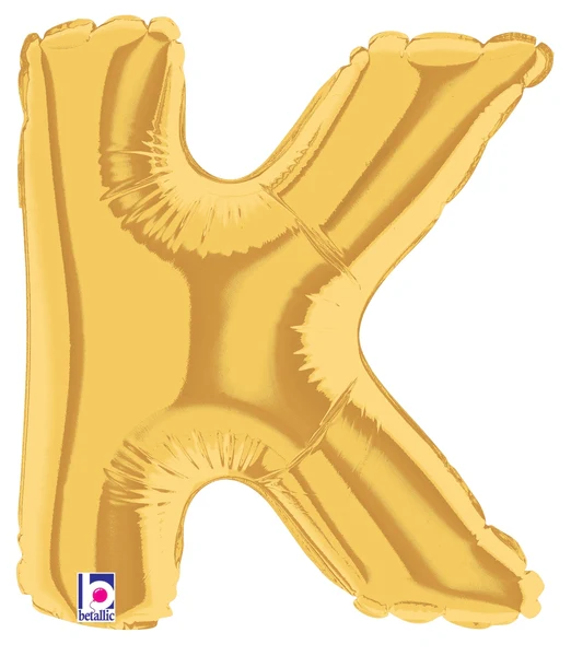 7" Airfill Only (Sticks Sold Separately) (requires heat sealing) Megaloon Jr. Letter Balloons K Gold