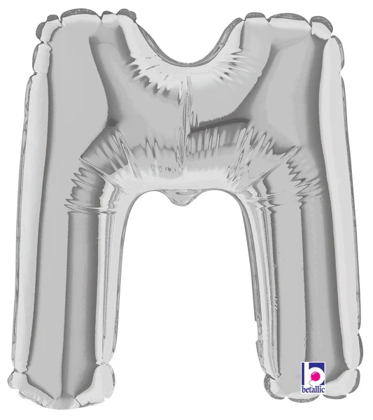 7" Airfill Only (Sticks Sold Separately) (requires heat sealing) Megaloon Jr. Letter Balloons M Silver