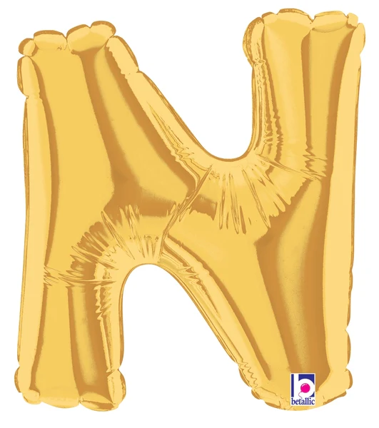 7" Airfill Only (Sticks Sold Separately) (requires heat sealing) Megaloon Jr. Letter Balloons N Gold