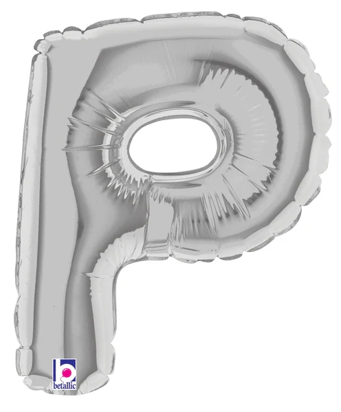 7" Airfill Only (Sticks Sold Separately) (requires heat sealing) Megaloon Jr. Letter Balloons P Silver