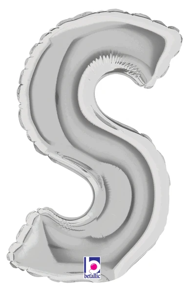 7" Airfill Only (Sticks Sold Separately) (requires heat sealing) Megaloon Jr. Letter Balloons S Silver