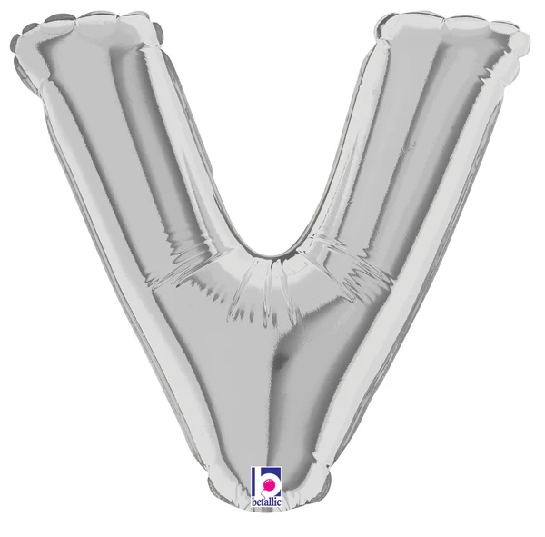 7" Airfill Only (Sticks Sold Separately) (requires heat sealing) Megaloon Jr. Letter Balloons V Silver