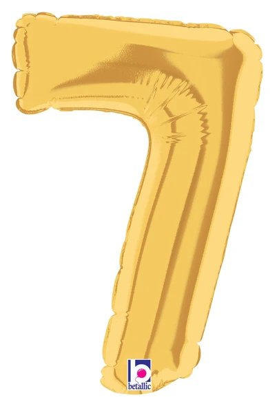 7" Airfill Only (Sticks Sold Separately) (requires heat sealing) Megaloon Jr. Number Balloon 7 Gold