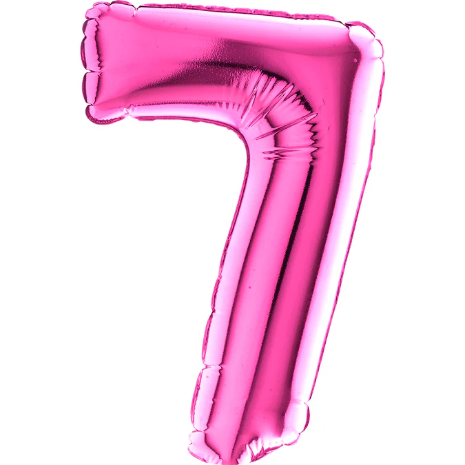 7" Airfill Only (Sticks Sold Separately) (requires heat sealing) Number Balloon 7 Fuschia