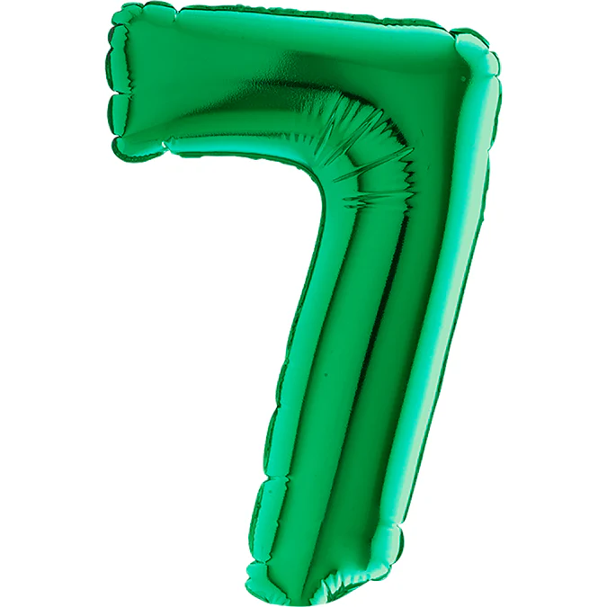 7" Airfill Only (Sticks Sold Separately) (requires heat sealing) Number Balloon 7 Green