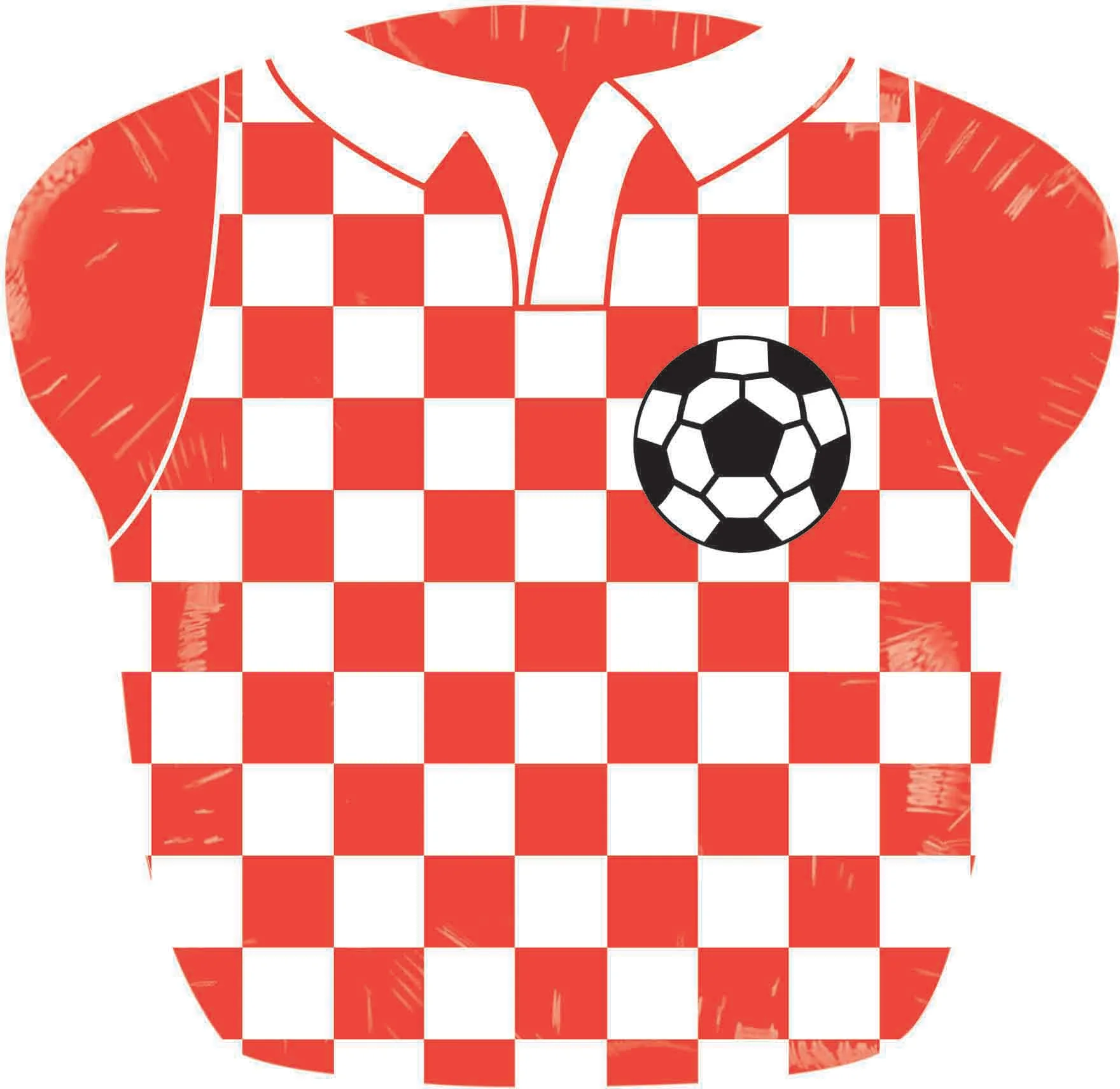 7" Airfill Only (Sticks Sold Separately) Soccer T-Shirt Red/White Foil Balloon