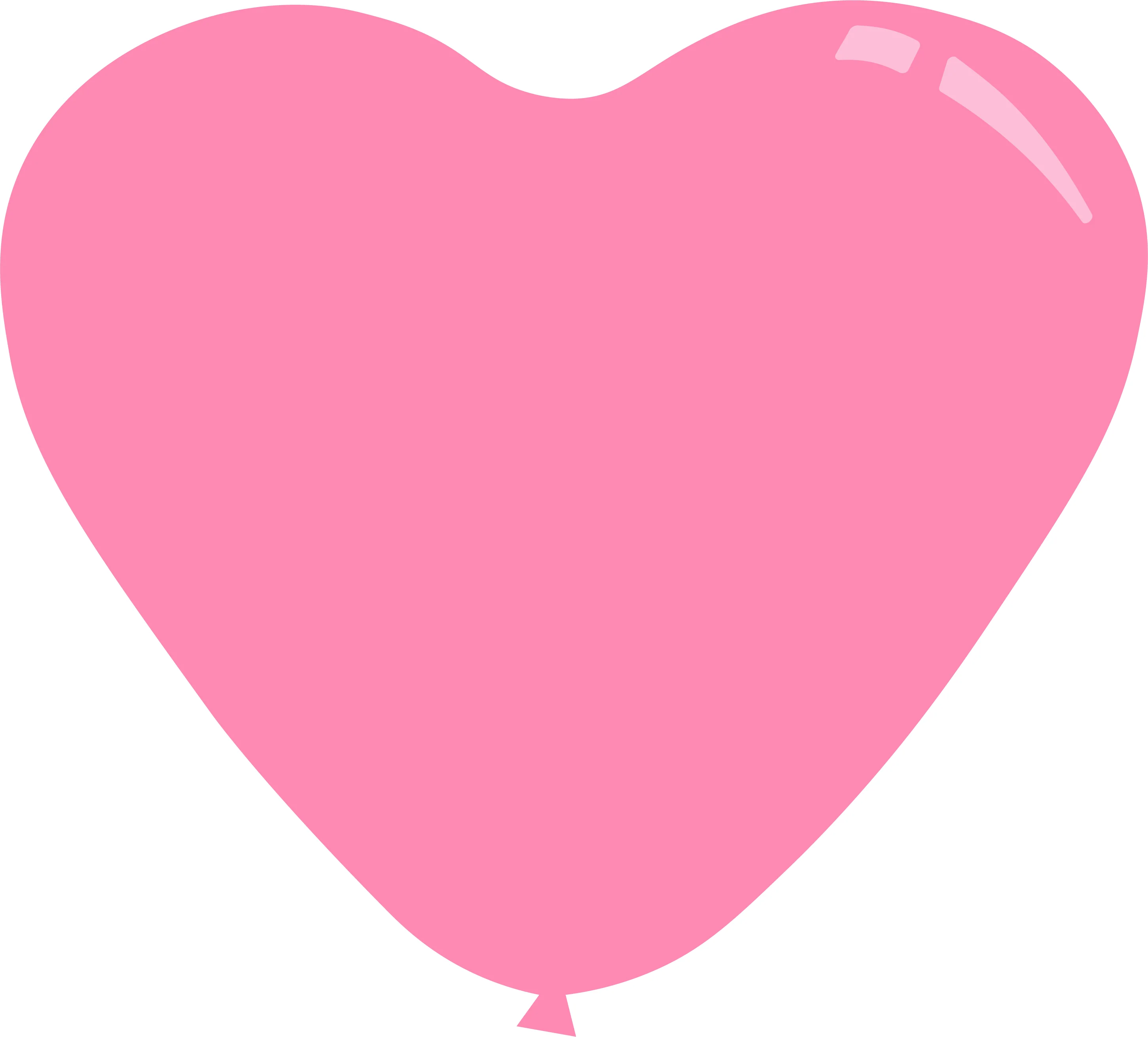 7" Standard Pink Decomex Heart Shaped Latex Balloons (100 Per Bag)