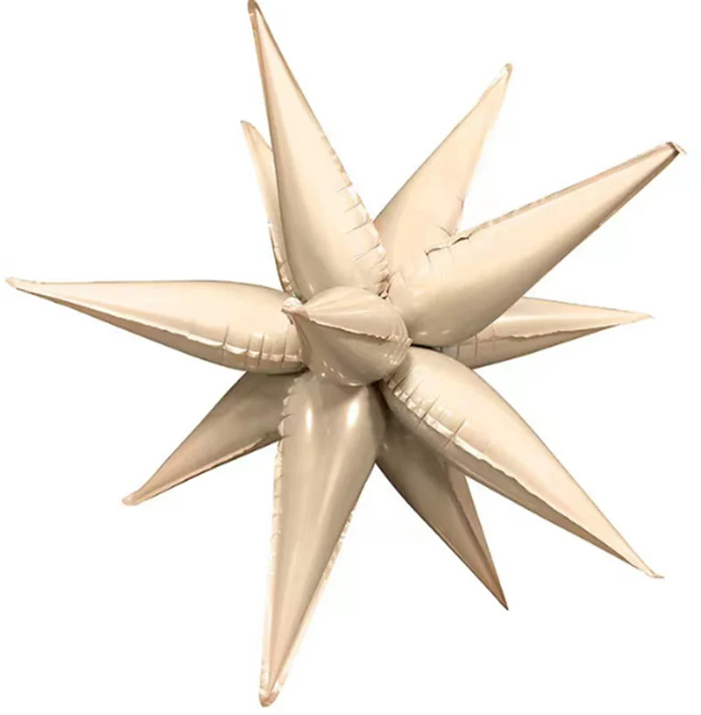 27.5" Airfill Decor Only Colour Wheel Brand Foil Starburst (12 Piece Kit) Balloon Caramel