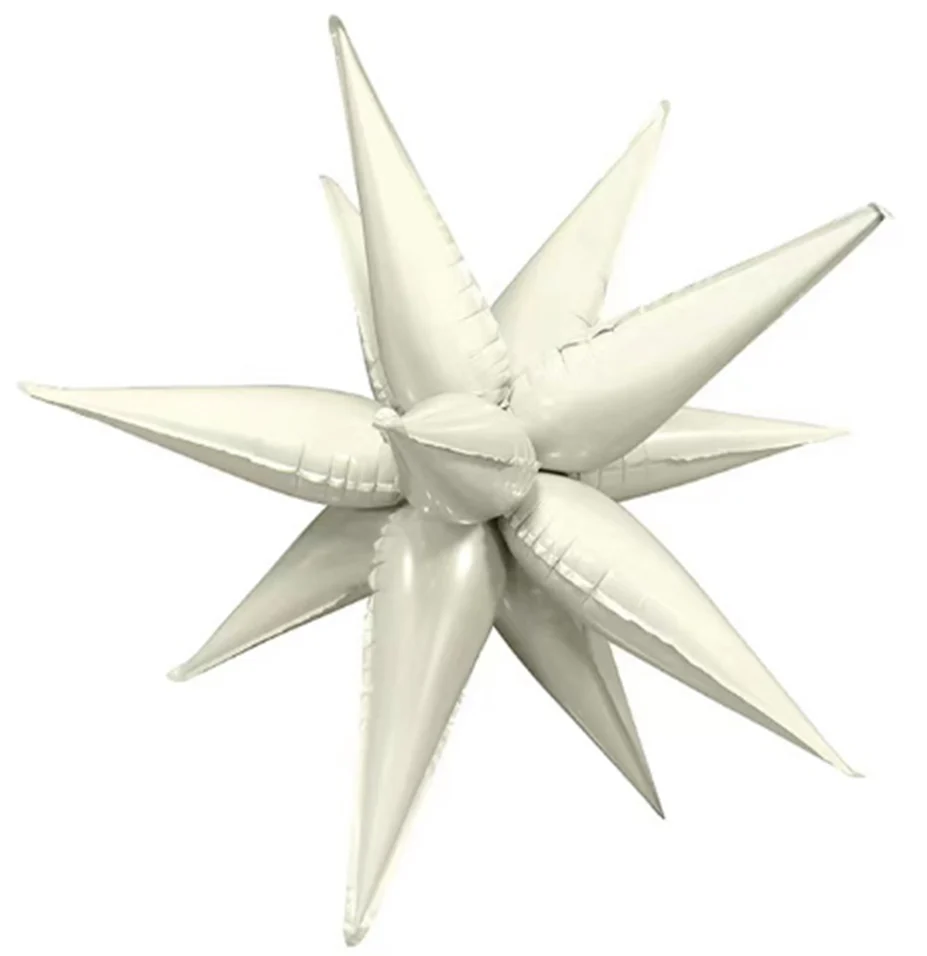 27.5" Airfill Decor Only Colour Wheel Brand Foil Starburst (12 Piece Kit) Balloon White Sand