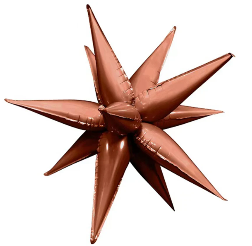 27.5" Airfill Decor Only Colour Wheel Brand Foil Starburst (12 Piece Kit) Balloon Bronze