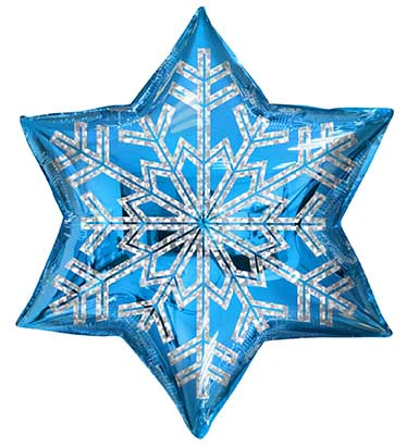9" Airfill Only Blue Snowflake Foil Balloon
